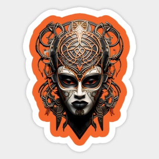 Mystic Majesty: African Ritual Mask Sticker